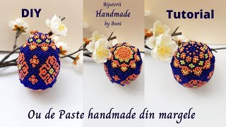 Cum se face un Ou de Paste handmade cu margeleHow to Make a Beaded Easter egg [upl. by Naharba]