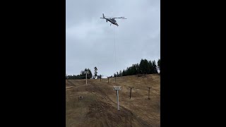 WATCH Kelly Canyon gearing up for ski season with installation of poles for new lift [upl. by Langille]