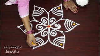 Traditional Friday PADI kolam rangoli designs by easy rangoli Suneetha  Simple muggulu [upl. by Gunas703]