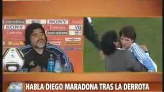 Argentina VsGermany 04 Maradona Press Conference 732010 [upl. by Hayimas]