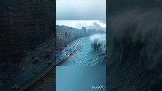 Scary huge tsunami CGI attack scene 67 tsunami scene waves city sea shorts shortvideo speed [upl. by Clark249]