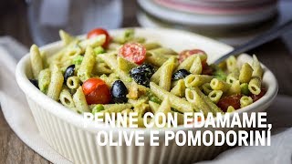 Pasta fredda estiva vegan con edamame pomodorini olive e crema di zucchine [upl. by Cohberg930]