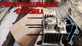 Lengkap pemasangan piston blok motor beat FI bagi pemula [upl. by Tod]