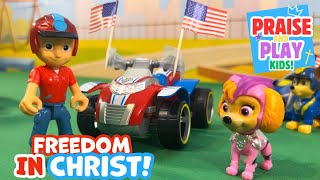 Freedom in Christ Paw Patrol Toy Video with Christian Learning Teach Toddlers about Jesus [upl. by Xuaeb]