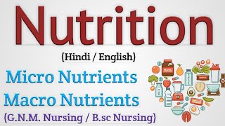 Nutrition  Macro Nutrients Fat Protein Carbohydrate  Micro Nutrients Vitamins Minerals [upl. by Jessee439]