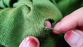 How to Fix a Hole in a Knitted Sweater  Invisibly Mend Your Knitwear [upl. by Evin]