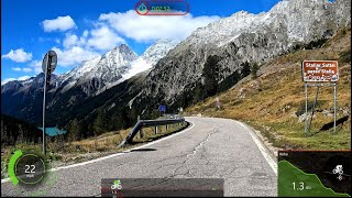 30 minute Indoor Cycling Workout Passo Stalle Austria to Italy Alps Garmin 4K Video [upl. by Acinorahs61]