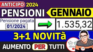 ANTICIPO⚡️ PENSIONI GENNAIO 2024 ➡ VERIFICA NUOVI IMPORTI AUMENTI CEDOLINI ❗️ RIVALUTAZIONE e IRPEF [upl. by Nnaeel229]