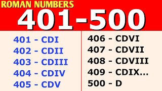 Roman Numerals 401 to 500  Roman Numbers 401 to 500  Roman ank 401 to 500 [upl. by Itak]