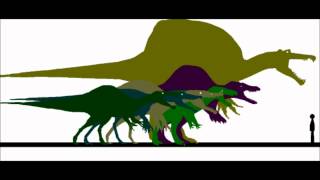 Spinosaurid Size Scalewmv [upl. by Odlabso170]