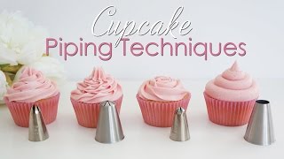 Cupcake Piping Techniques Tutorial [upl. by Lebiralc]