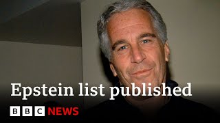 Jeffrey Epstein List of names in court files released  BBC News [upl. by Naujuj]