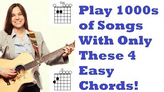 FIRST Guitar Chords You NEED To Learn  Easiest Beginner Guitar Chords For Playing Songs [upl. by Anitnamaid]