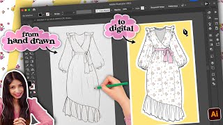 The EASIEST way to draw ANY clothes on Adobe Illustrator [upl. by Dicks]