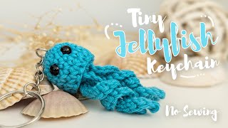 How To Crochet Tiny Jellyfish Keychain  Amigurumi Tutorial  No Sewing [upl. by Renat]