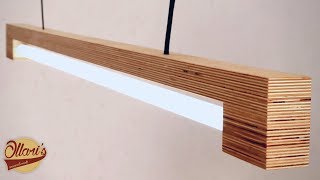 Modern LED Tube Light Fixture made from Plywood [upl. by Uriisa]