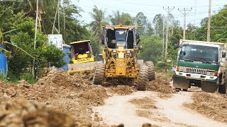 Fantastic Driving SANY Grader STG190C8S Pushing Land To Build Subgrade Roads Processing [upl. by Adnamas212]