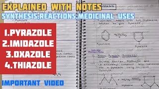 PyrazoleImidazoleOxazoleThiazoleSynthesis and ReactionsPOC3 [upl. by Yorztif]