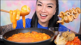 KOREAN CREAMY DOOKKI TOPOKKI  SPICY OMUK ASMR EATING SOUNDS NO TALKING  SASASMR [upl. by Aivlys259]