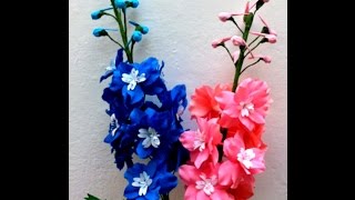 How to make Paper Flower Delphinium  Larkspur Flower  69 [upl. by Lehcnom]