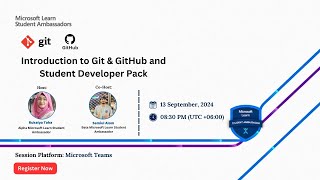 Introduction to Git GitHub and GitHub Student Developer Pack MLSA Event [upl. by Hunt]