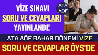 Ata Aöf Bahar Dönemi Ara Sınavı Soruları ve Cevapları Yayınlandı Sonuçlar Ne Zaman Açıklanır [upl. by Samara]