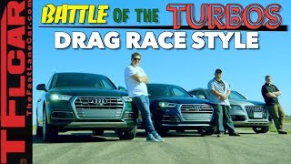 Drag Race Audi Q5 vs SQ5 vs Q5 Turbo Diesel [upl. by Strep]