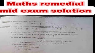 mathematics remedial mid exam solution [upl. by Brian972]