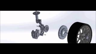 Disc Brake System  SolidWorks CAD ISEL [upl. by Enelav]