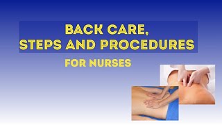 back care steps and procedures [upl. by Daniels]