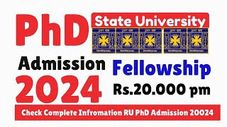 ▶️🔴 20000 Monthly Fellowships✅ STATE UNIVERSITY ✅PhD Admission Notification 2024🔴universitynews [upl. by Mw]