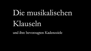 Die musikalischen Klauseln ihre Modifikationen und ihre bevorzugten Kadenzziele  musiktheorie [upl. by Elttil]