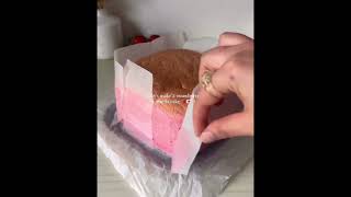 Strawberry Dessert Recipe 🍓 Strawberry Castella Cake recipe dessertrecipe [upl. by Petrick357]