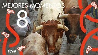 MEJORES MOMENTOS del último encierro de San Fermín 2022  Toros de Miura [upl. by Ormiston374]