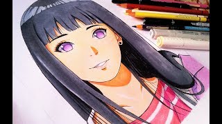 Drawing Hinata Hyuga  Step By Step Tutorial ナルト 疾風伝 [upl. by Yumuk]