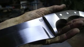 Forging a Hailfingen Seax knife out of semi truck leaf spring steel [upl. by Ahsino806]