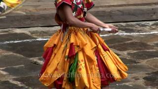 Bhutanese monks perform ritual Cham dance in Bhutan [upl. by Burty]