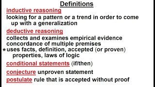 Geometry  Ch 2 Proofs and Reasoning 1 of 46 Definitions [upl. by Eirdua]