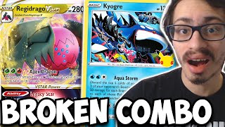 Regidrago VSTAR Makes Kyogre Even More BROKEN Turn 3 Aqua Storm Lost Box PTCGL [upl. by Atis]