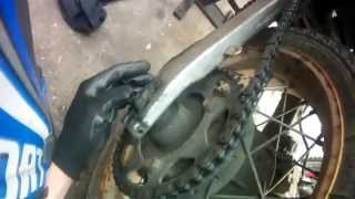 Changing Countershaft sprocket xt600e FILE0001 [upl. by Redyr]