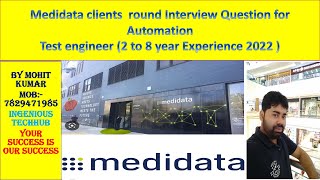 Medidata clients round Interview Question for Automation Test engineer 2 to 8 year Experience 2022 [upl. by Wernick]