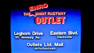 ENRO SHIRT FACTORY OUTLET commercial WAVE June 7 1990 Louisville Ky [upl. by Yuzik]