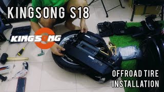 EUC  Kingsong S18  Offroad Tire Instalation  Timelapse [upl. by Ennairol454]