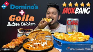 Dominos Butter Chicken Pizza  Goila Butter Chicken Mukbang theindianmukbanger1596 praveensalal [upl. by Whale]