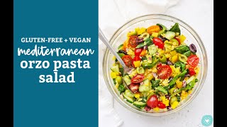 Mediterranean Orzo Pasta Salad GlutenFree  Vegan [upl. by Azitram847]