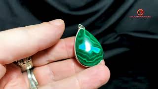 Pendentif chrysocolle malachite authentique bijou unique [upl. by Dunlavy]