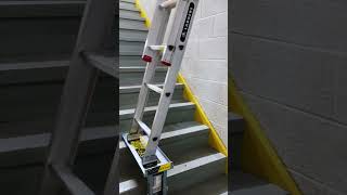 60Second LadderAide PRO Setup The Ultimate Tool for Using Extension Ladders on Stairs [upl. by Magen738]