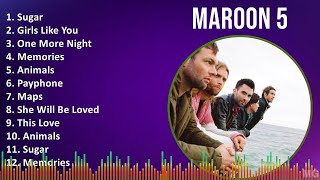 Maroon 5 2024 MIX Playlist  Sugar Girls Like You One More Night Memories [upl. by Sherr]