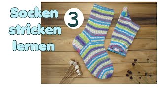 Socken stricken lernen TEIL 3 von 5  Maschenaufnahme nach der Ferse [upl. by Ralph875]