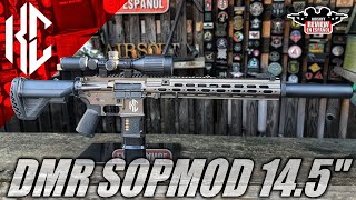 DMR SOPMOD 145quot KRIS CUSTOM  Review amp Test Shot   Airsoft Review en Español [upl. by Hali]